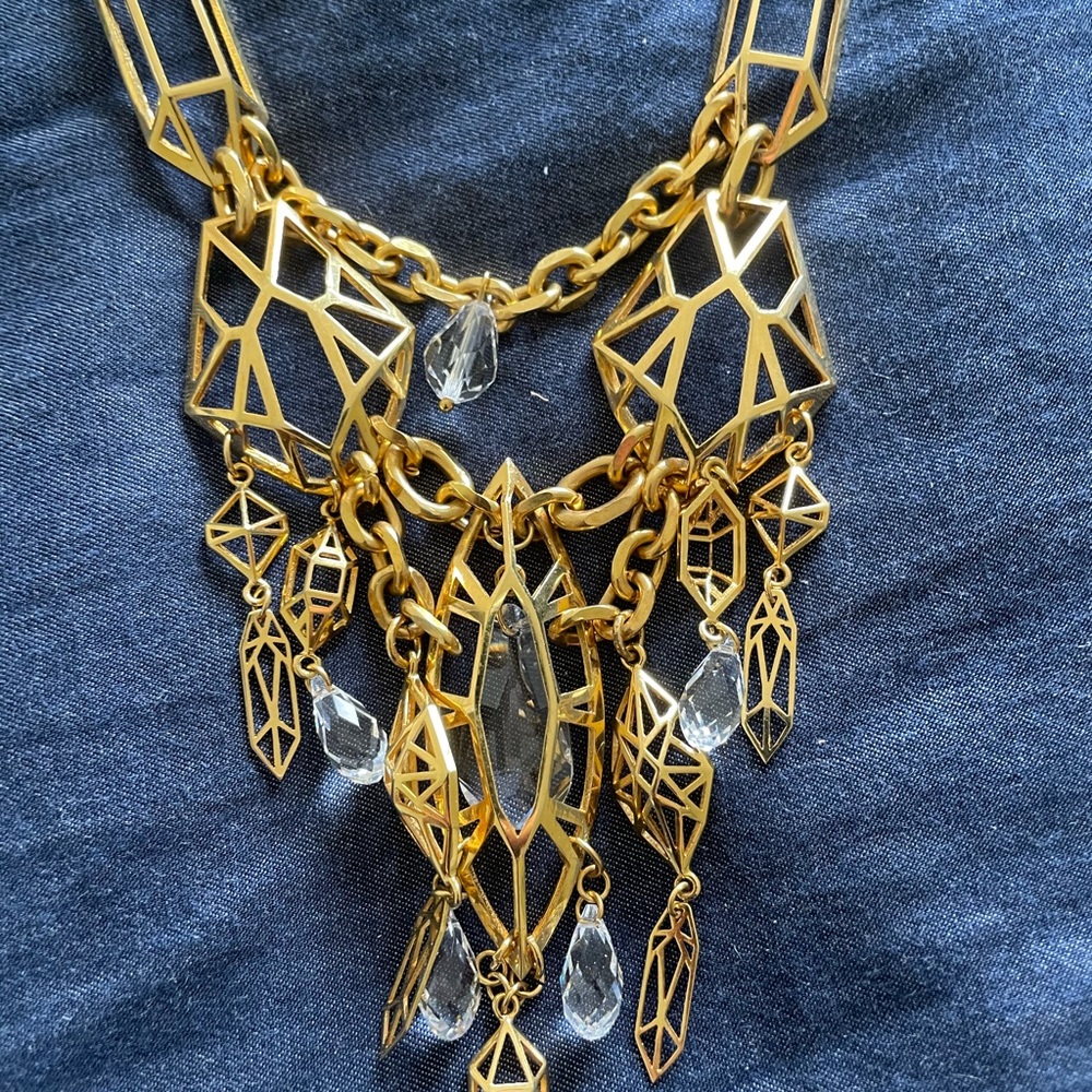 Fragments bib charm gold necklace